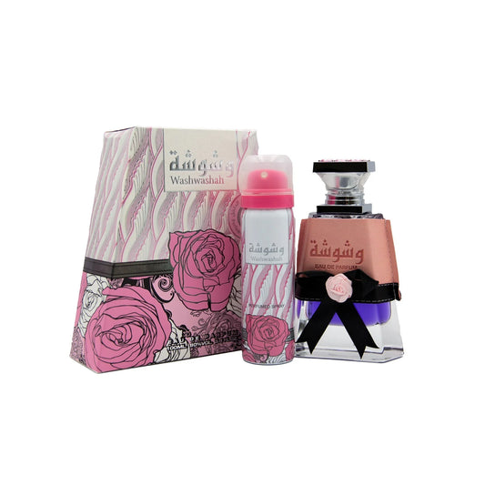 LATTAFA WASHWASHAH 100ML/3.4 FL OZ + 1.7 FL OZ PERFUMED SPRAY