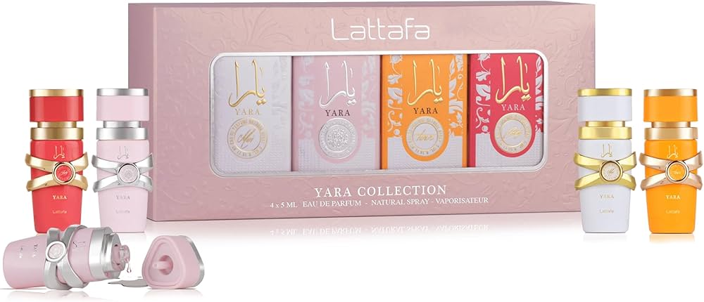 YARA PERFUME 4 PIECE GIFT SET BY LATTAFA NATURAL SPRAY