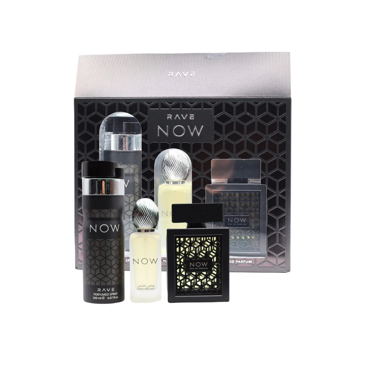 RAVE NOW GIFT SET MEN INCLUDING BODY SPRAY/PERFUME/HAIR MIST