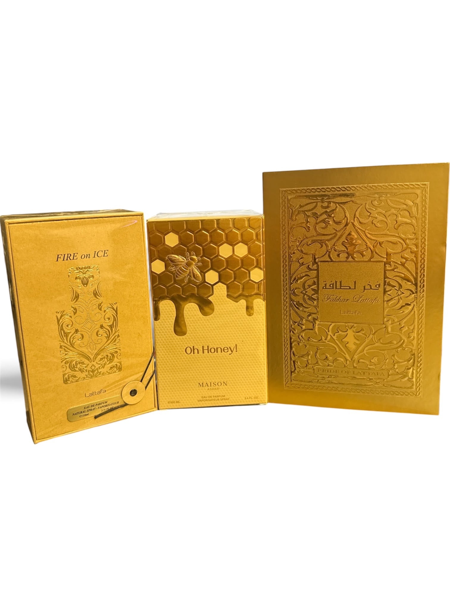 Gold bundle (fakhar lattafa gold, fire on ice, oh honey)